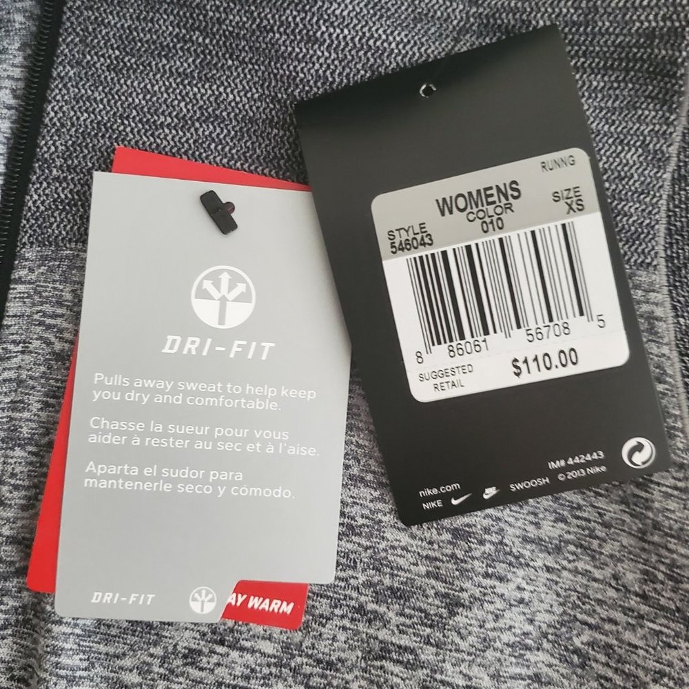 Nike Women's Dri-Fit 1/2 Zip Pullover Running Top | NWT | XS | Two-Toned Gray - Picture 9 of 12